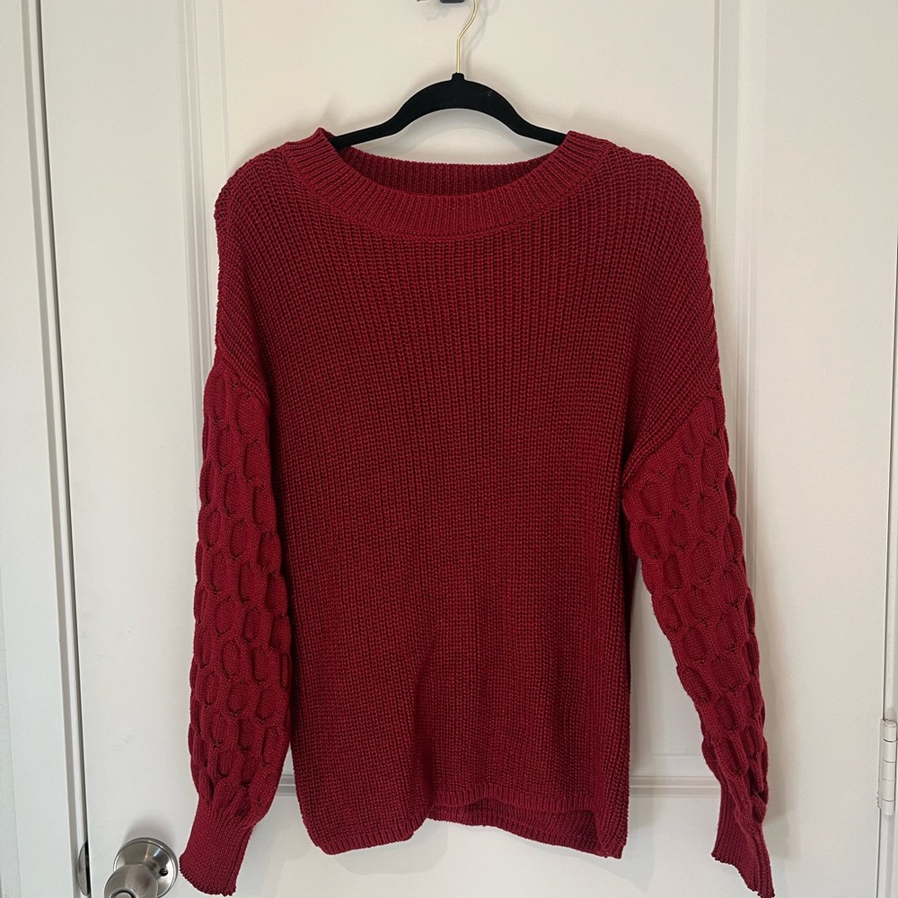 Elegant Red Knit Sweater for Women